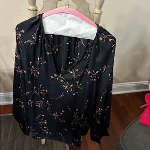 Joie Black and Pink Floral Blouse